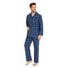GLOBAL Mens Pyjamas Set | 100% Cotton PJs | Button