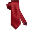 Hi-Tie Mens 70inches Tie Set Black Red Checks Extra Long