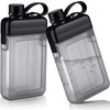 2 Pieces Plastic Flask for Liquor Flat Water Bottle Square