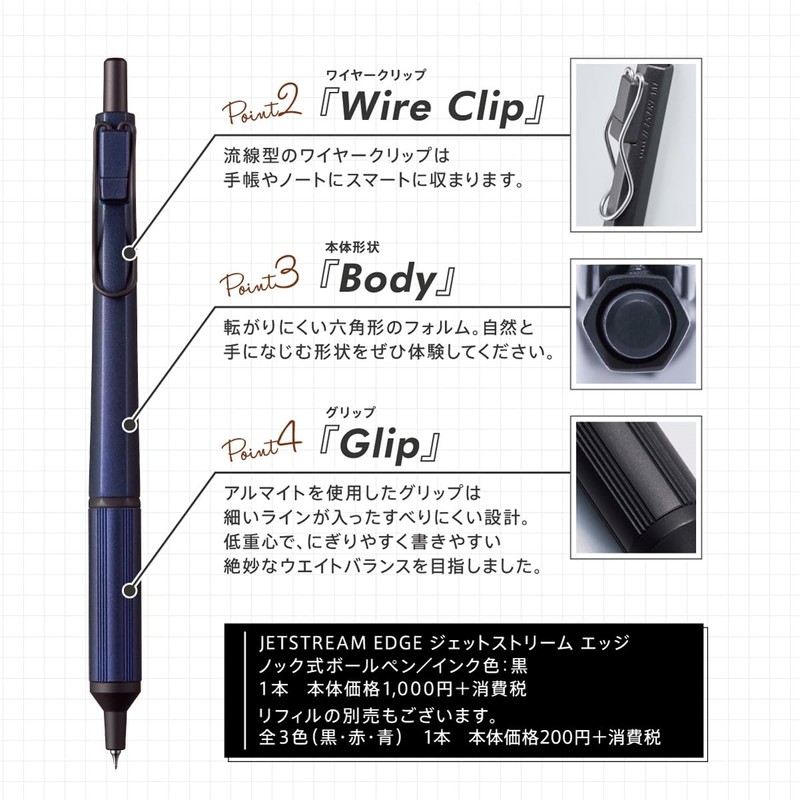 Mitsubishi Pencil Oil Based Ballpoint Pen, Jetstream Edge, 0.38 Limited,