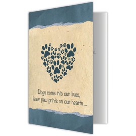 Dog Speak Pet Sympathy Card - "Dogs Come Into Our Lives, Leave Paw Prints on Our Hearts" - Thoughtful Loss of Pet Card with Envelope from a Beloved Companion, 4.75" x 6.75"