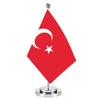 Turkey Miniature Desk Flag Set,8x5 Inch Turkish Small Flag With