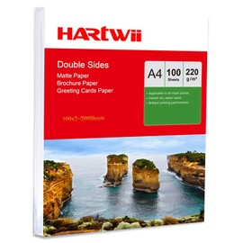 A4 Matt Photo Paper Both Sides Printing - 200sheets 220Gsm Inkjet Paper for Inkjet Photographic Printing Hartwii