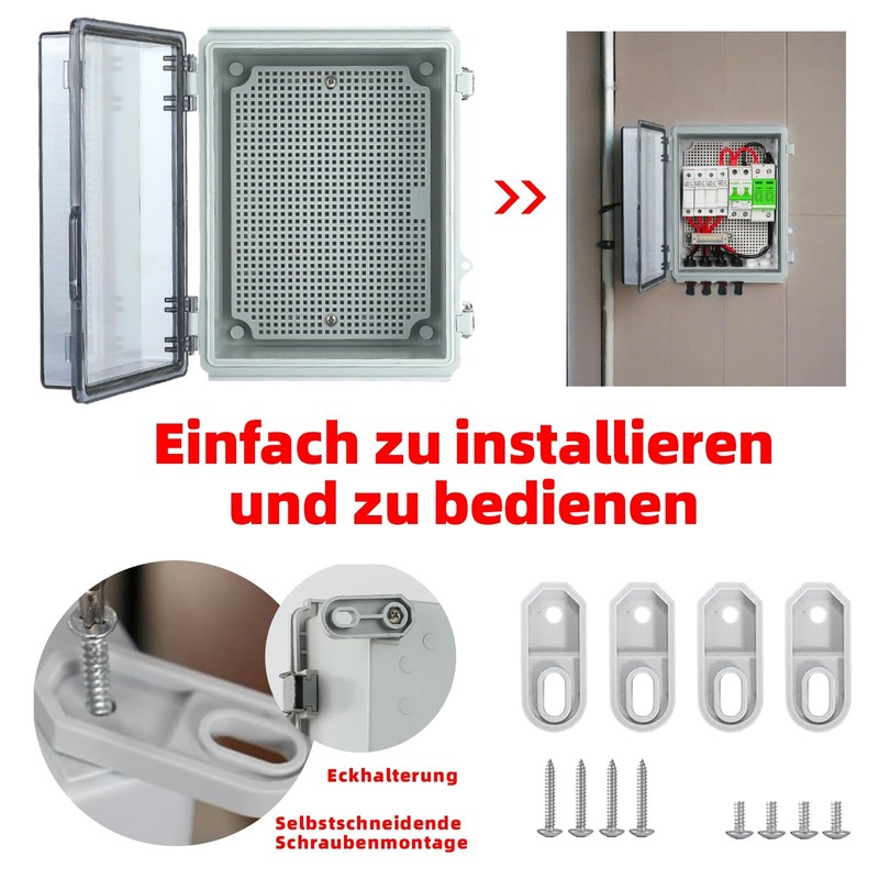 Junction Box Waterproof IP65, Transparent Control Cabinet Outdoor Surface-Mounted Distribution