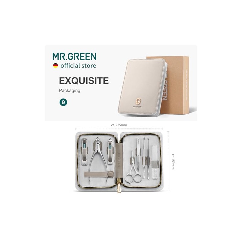 MR.GREEN Set De Manicura Con Estampado De Moda, Cortaúñas Profesional,