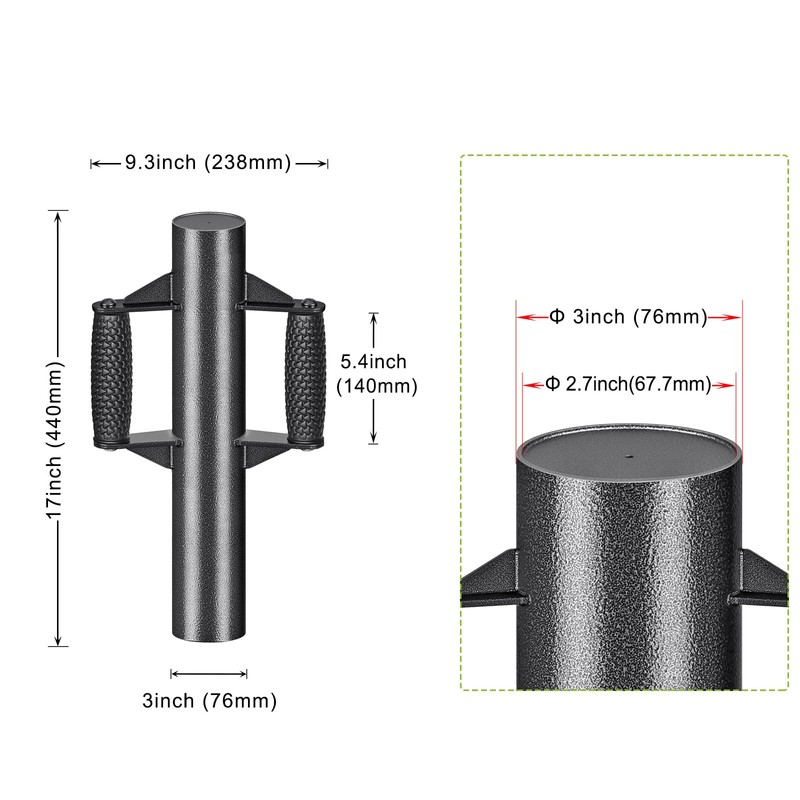 Insaga Enhanced T-Post Driver, Fence Post Driver with Non-Slip Ergonomic