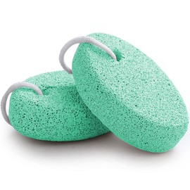 Natural Foot Pumice Stone for Feet, Borogo 2-Pack Lava Pedicure Tools Hard Skin Callus Remover for Feet and Hands -Green