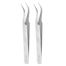 HARFINGTON 2pcs ST-15 Precision Tweezers 121mm Pointed Anti-Corrosion Stainless Steel Craft Professional Tweezer for Replace Precision Parts Technology Industrial Electronics