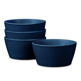 Noritake Colorscapes Navy-on-Navy Swirl Set of 4 Cereal Bowls, 6", 25 oz.