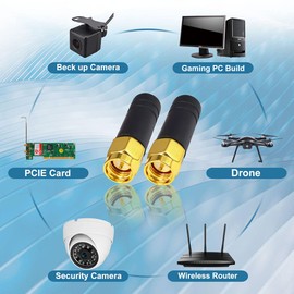 FPV Small WiFi Antenna 2.4GHz Wireless Module Omni Directional Thumb Antenna mmdvm Network Router Antenna SMA Male TX RX Mini RHCP Racing Drone Antenna for Multicopter WiFi USB Adapter Pack of 2