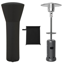 COSTWAY Patio Heater Cover, Waterproof Outdoor Heater Cover with Zipper and Storage Bag, Sun Snow Resistant Dustproof Cover for Tabletop Propane Heater Outdoor, 87"H x 34"D x 19"B, Black