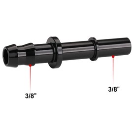 Podavelle 3/8 Hose Barb to 3/8 SAE Quick Connect Disconnect Male Fuel Fitting Adapter Aluminum Black