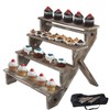 J JACKCUBE DESIGN Rustic Wood Display Stand, 4 Tier Cupcake