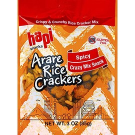 Hapi Spicy Crazy Mix Arare Rice Crackers, 3 oz (Pack of 12)