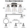 Brushed Nickel 3 Light Bathroom Vanity Light Set,5 Piece Brushed