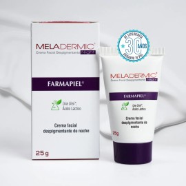 Meladermic Night Crema Facial Despigmentante Antimanchas Melasma y Paño con Acido Lactico 25g Hidratante y Aclarante Nocturno, Crema Aclarante para Manchas