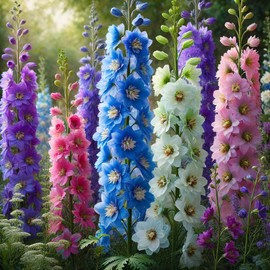 Seeds4planting - Seeds Delphinium Giant Mix Annual Flowers for Planting