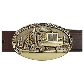 Indiana Metal Craft Logging Truck Engravable Buckle and Belt OBM153B IMC-Retail 42 Chestnut Brown
