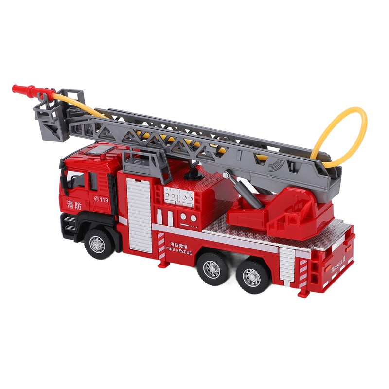 1:50 Ladder Fire Truck Alloy Model 180° Rotating Table Fire