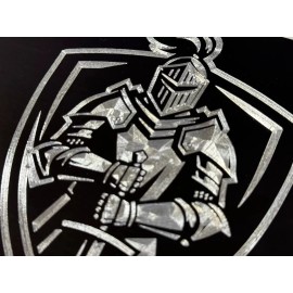 BLVD Knight In Armor Car Tag Diamond Etched Black Metal Front License Plate Gift