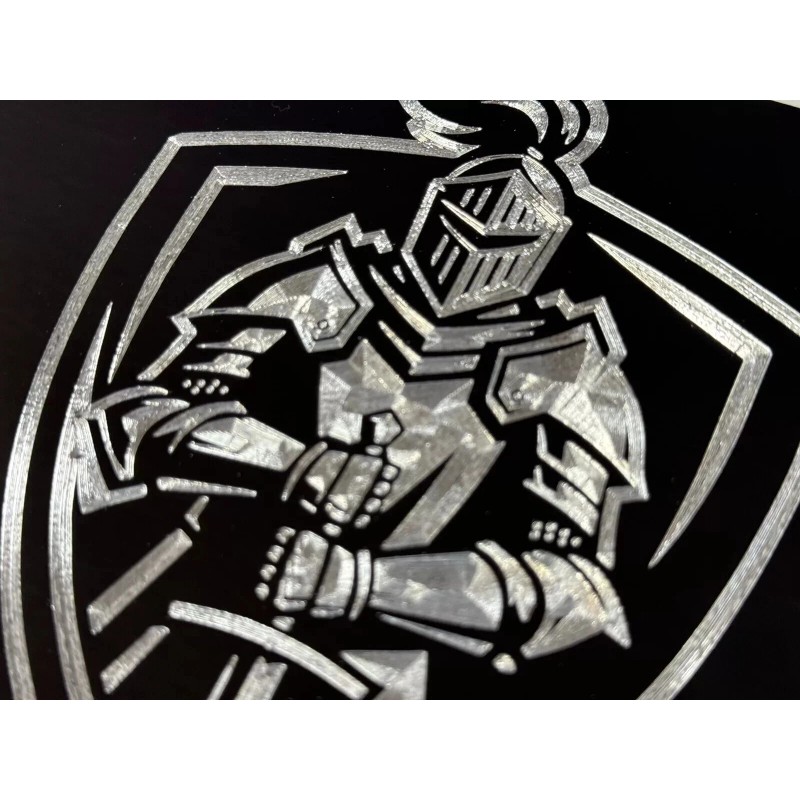 BLVD Knight In Armor Car Tag Diamond Etched Black Metal