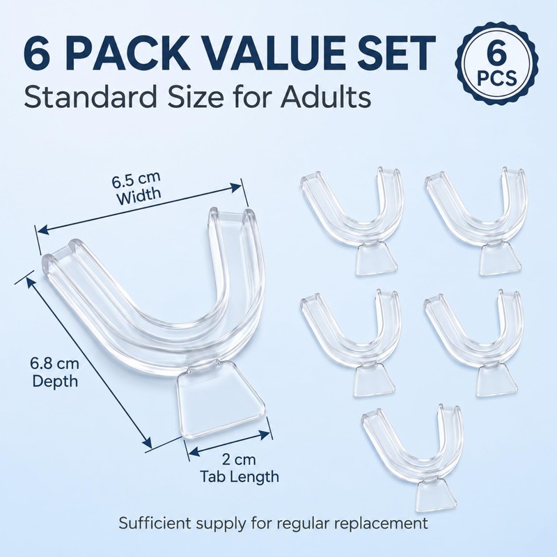 6 Pack Teeth Whitening Trays, Thermoplastic Teeth Mouth Guard Night