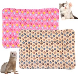 2 Pieces Pets Dog Bed Mat Dog Crate Bed Mattress Cat Bed Blanket Rabbit Bed Machine Washable Pet Bed for Kittens Cats Puppies Dogs Rabbit (XL: 27 x 19 inch, Set-A)