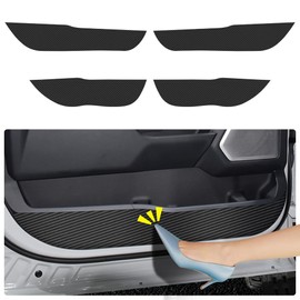 Car Door Anti Kick Pad for Ford F-150 F150 2021 2022 2023 2024 2025 Lightning Accessories Carbon Fiber Style Leather Sticker Door Sill Protector Cover Edge Guard Side Mat Interior Decoration Dirty