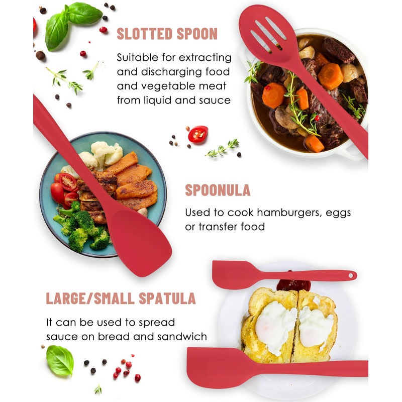 Pranski Kitchen Utensils Set-12 Pieces Silicone Cooking Utensils Set (Dishwasher