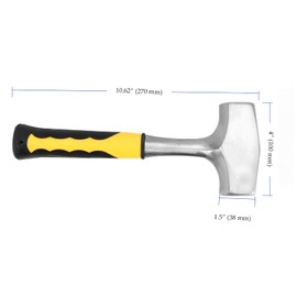 HEIHAK 2 Pack 3 lbs Club Hammer, Heavy Duty Club Hammer for Driving Stakes, Demolition Work, Cracking Rocks and Stones, Mining, Bending or Shaping Metals