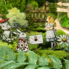 Alideco 120pcs Scrapbook Stickers Vintage Alice Story Scrapbooking Junk Journal Crafts Embelishment Decoration Stickers (ailisigushi)