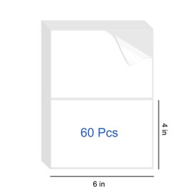 QUJUFIND 60PCS Labels for Storage Bins, 6 X 4 Inch Removable Labels for Storage Bins, Tear Resistant No Residue, Matte White Blank Box Labels for Home, School Business Organization. (6''x4'' 60 Pcs)