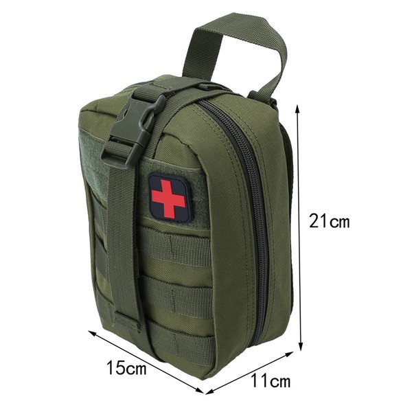 VGEBY Outdoor First Aid Bag, 5 x 21 x 11 cm EMT Pouch Climbing Emergency Pouch First Responder Bag, Green