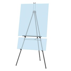 Quartet Easel, Aluminum, Heavy-Duty, Telescoping, 66" Max. Height, Supports 45 Lbs, Black (56EX)