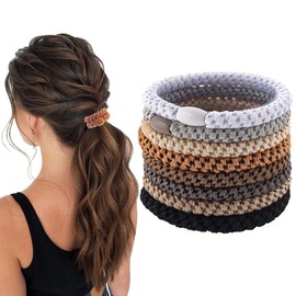 Jewemia 8PCS Hair Tie Ponytail Holders Braided Hair Ties Elastic Hair Bands Hair Accessories for Women and Girls Thick Hair (Mix colors series-2)