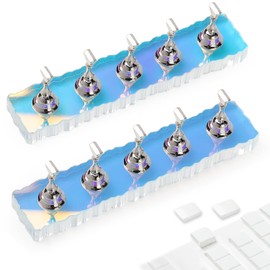 2 Set Nail Stands, Nail Holder for Painting Nails, Acrylic Nail Stand for Press on Nails Display Stand with Adhesive Putty Practice Nail Art Tools for Homes Salons (Silver)