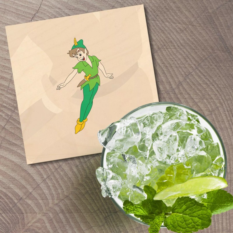 Unbranded Peter Pan Cartoon Tinkerbell 4'' X 4'' Square Wooden