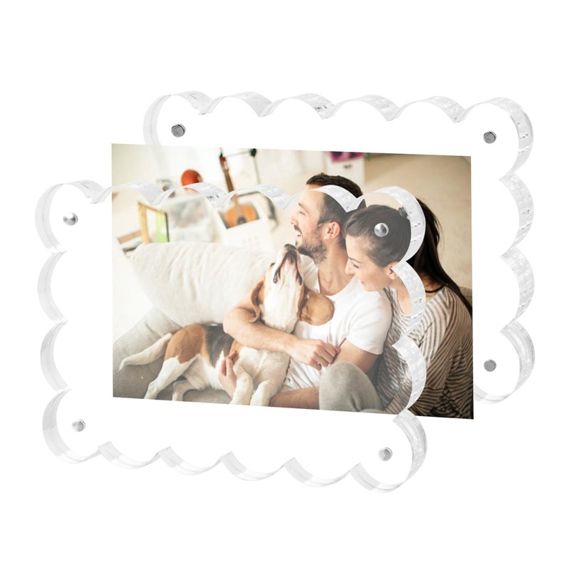 4x6 Acrylic Picture Frames 3 Pack, 10+10mm Thick Block, Magnetic