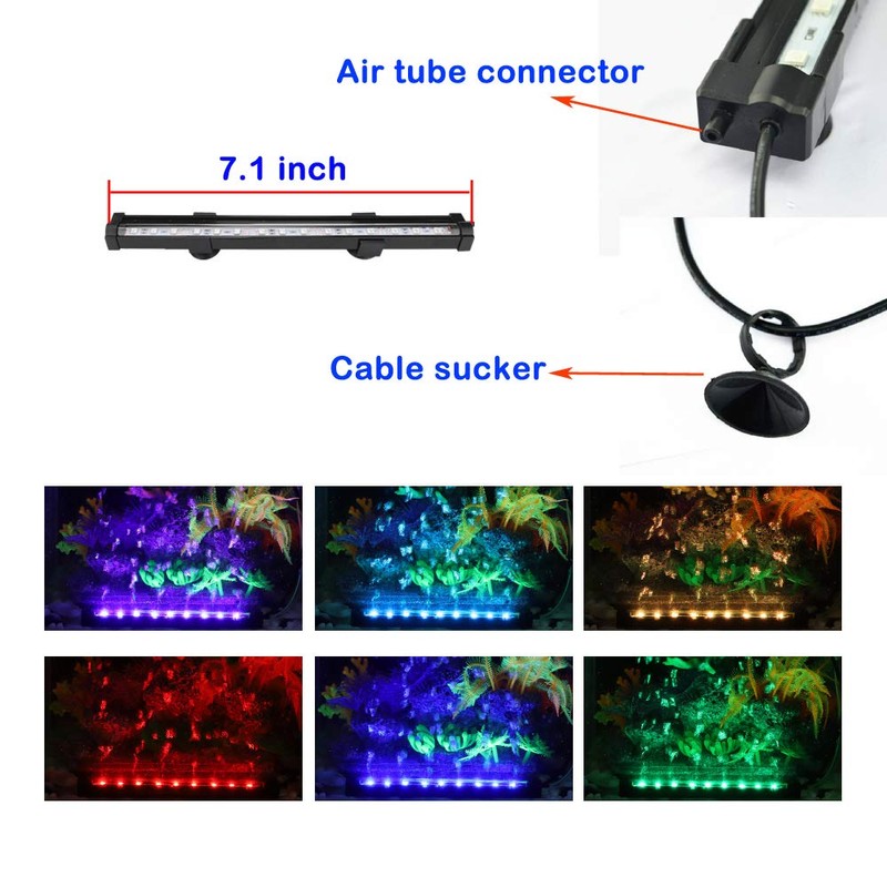 Aquarium air Bubble Light, RGB LED Fish Tank Light with