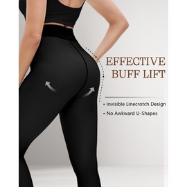 HONGTEYA 2 Pairs Fleece Lined Tights Women - Warm Sheer Pantyhose Fake Translucent Tights Winter Thermal Leggings