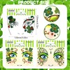 3 Pcs St. Patrick's Day Face Gem Stickers Glitter Green