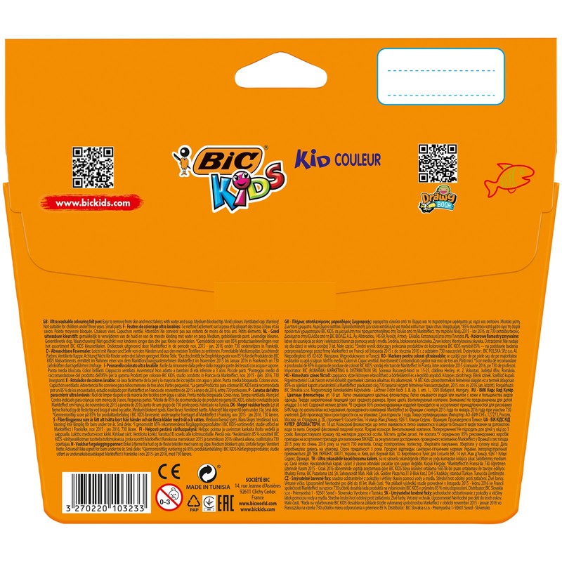 BIC Kids Kid Couleur Felt Tip Colouring Pens - Assorted