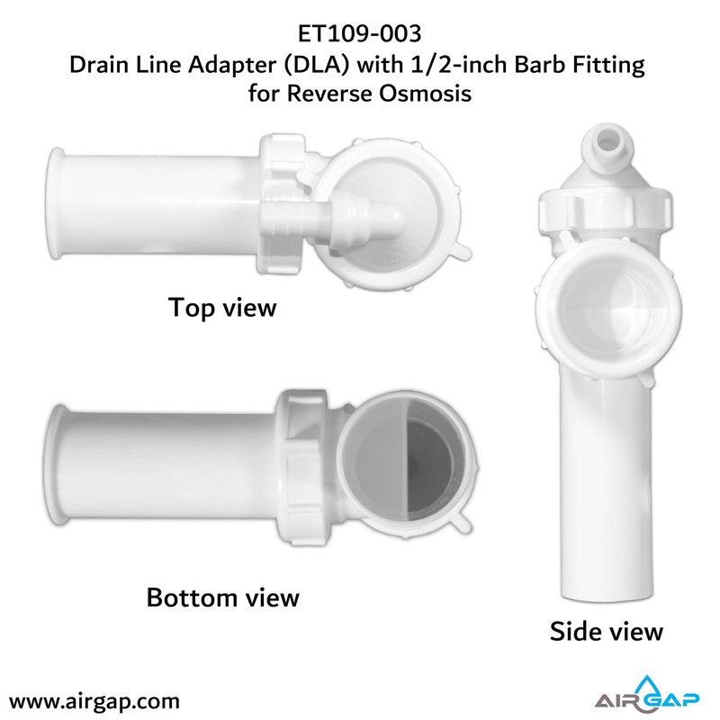 Drain Line Adapter (DLA) with 1/2-inch Barb Fitting (ET109-003, 9-50B,