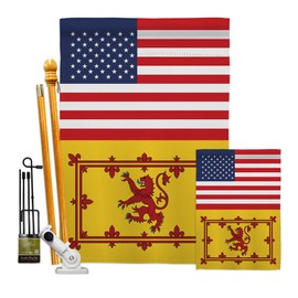 Nationality Scotland US Friendship Garden House Flags Kit Regional Nation International World Country Particular Area Small Decorative Gift Yard Banner Double-Sided Made in USA 28 X 40