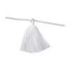 4" x 2" White Fringe Tassel Polyester Cellophane Bag Ties