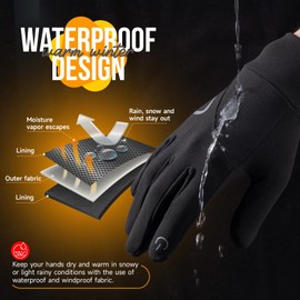 Tmani Thermal Gloves for Men Women Winter Warm Gloves Touchscreen Gloves Anti-Slip Performance Sport Gloves Windproof for Running Cycling Walking