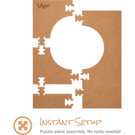 Viper Defender III Cork Dartboard Surround Reversable Wall Protector, Fits 17.75" and 18" Bristle Dartboards, Compression-Fit Tool-Free Easy Mounting, Tan, Rectanglular, 45" L x 32" W x 1" Thick