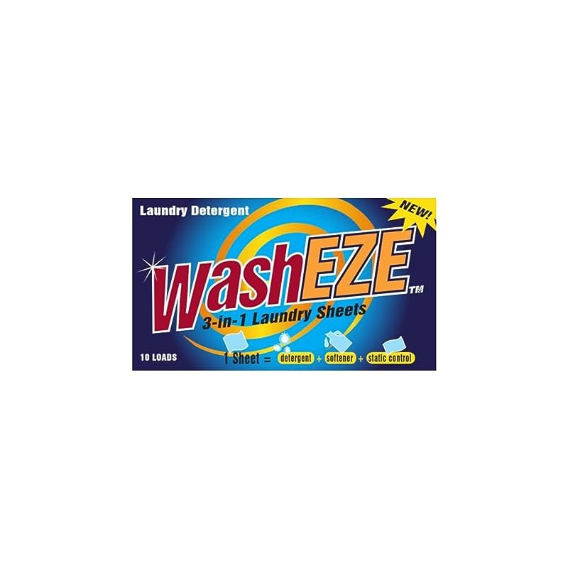 WashEZE 3-in-1 Laundry Sheets - 20 Count, Original Scent