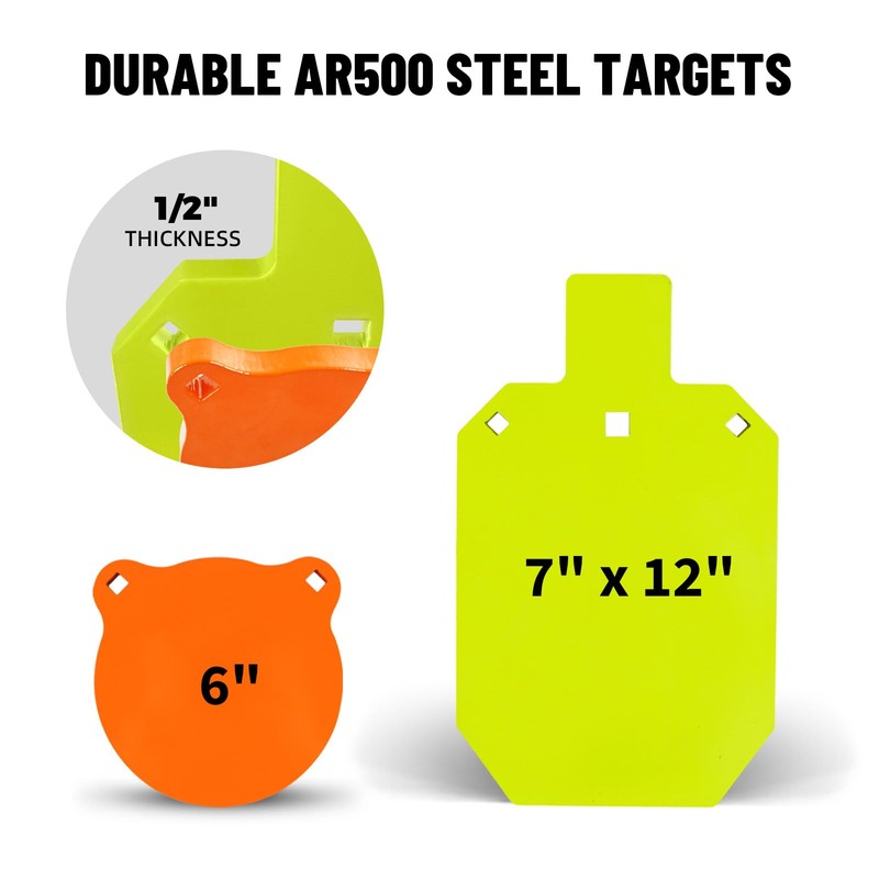 Highwild AR500 Steel Targets 1/2" Thick Metal Shooting Target Set