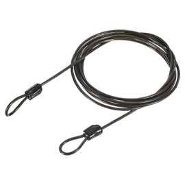 M METERXITY Security Cable - Plastic Coated Steel Locking Rope Apply to Outdoor/Bicycle/Travel (2.5mmx2m, Black)